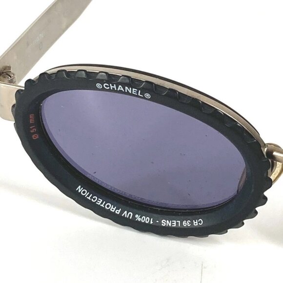 CHANEL 10506 90405 vintage 31 RUE CAMBON Camera Lens Oval Wave sunglasses - Picture 6 of 15